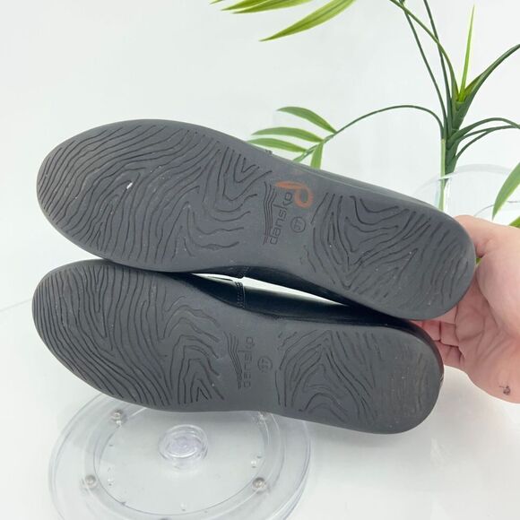 Dansko Women's Larisa Loafer Size 37 6.5 Slip On Flat Shoe Black Leather Comfy - Picture 9 of 15